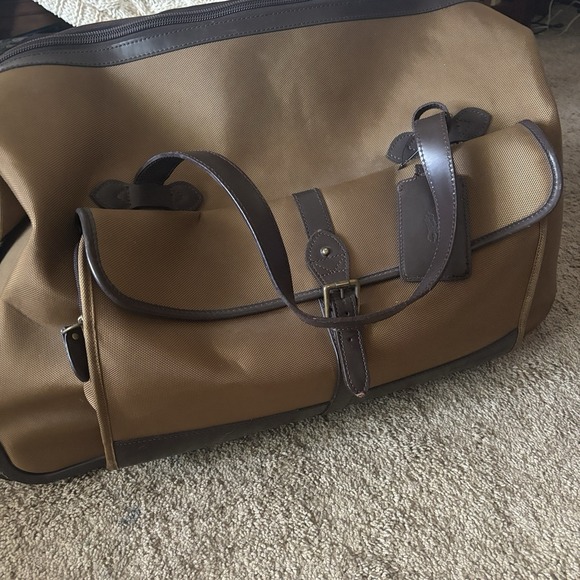 Vintage Polo Ralph Lauren Luggage Coated Canvas & Leather Duffel Bag Wheeled‎ - Picture 1 of 12